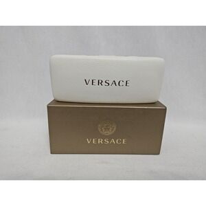Versace Sunglass Box‎ White And Case Gold Hard Clamshell Sun Logo NO GLASSES